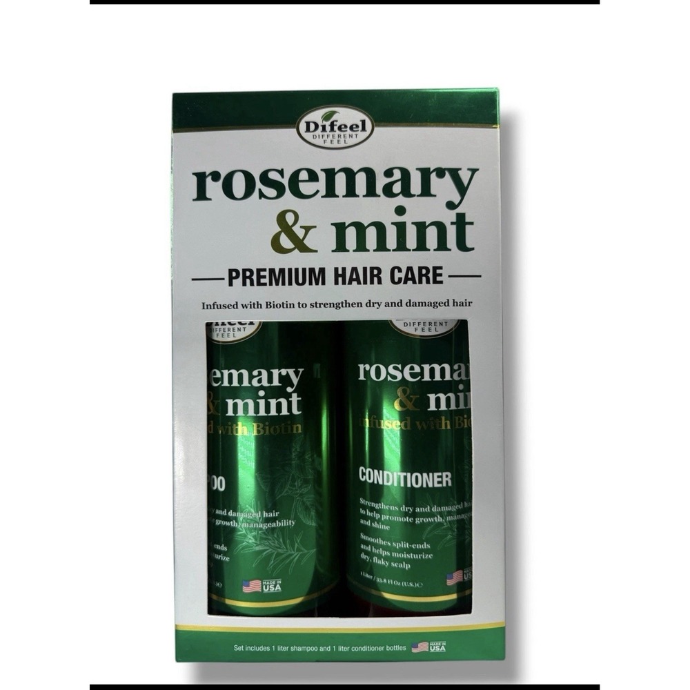 DIFEEL ROSEMARY & MINT Hair Strengthening SHAMPOO & CONDITIONER W/BIOTIN 33.8oz.